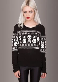 Pretty Attitude Bad To The Bone Skull Ugly Christmas Sweater