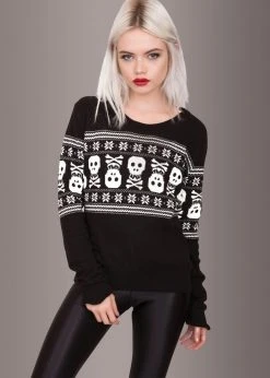 Pretty Attitude Bad To The Bone Skull Ugly Christmas Sweater