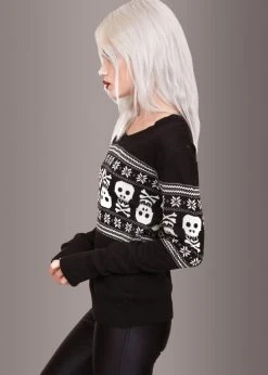 Pretty Attitude Bad To The Bone Skull Ugly Christmas Sweater