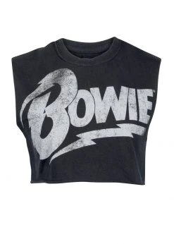 White Label David Bowie Cropped Tee By Goodie Two Sleeves