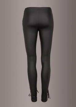 Skull Lace Faux Leather Pants By Punk Rave Black Label