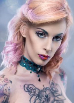 Pretty Attitude June Afternoon Turquoise Blue Choker Necklace White Label