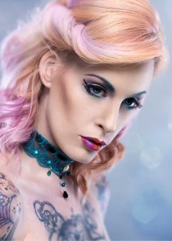 Pretty Attitude June Afternoon Turquoise Blue Choker Necklace White Label