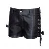 Pretty Attitude Faux Leather Satin Lace Up Shorts White Label
