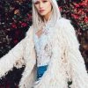 Pretty Attitude White Label Who's That Girl Shaggy Fringe Cardigan