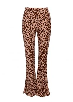 Pretty Attitude Leopard Print Stretchy Bell Bottom Pants