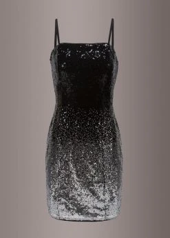 Pretty Attitude Black Label Gradient Ombre Black Sequin Mini Dress