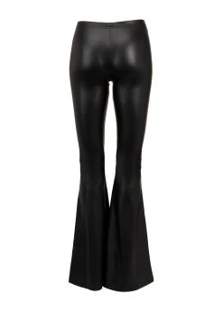 Pretty Attitude Paint It Black Faux Leather Flared Bell Bottom Pants