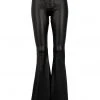 Pretty Attitude Paint It Black Faux Leather Flared Bell Bottom Pants