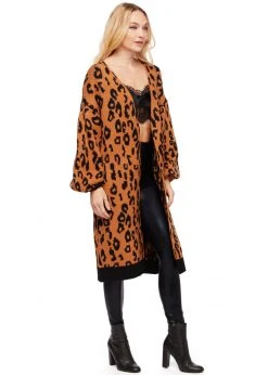 Pretty Attitude Leopard Print Open Front Cardigan