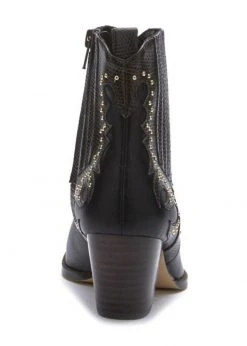 White Label Eliza Black Studded Western Ankle Boots By Matisse