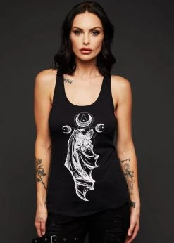 Pretty Attitude Midnight Hour Bat Loose Fit Tank Top Black Label