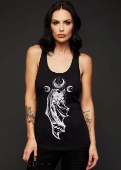 Pretty Attitude Midnight Hour Bat Loose Fit Tank Top Black Label