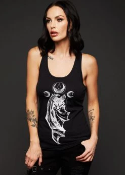 Pretty Attitude Midnight Hour Bat Loose Fit Tank Top Black Label