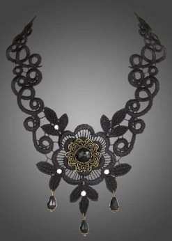 Pretty Attitude Black Label Black Romance Black Lace Choker Necklace