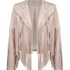 Pretty Attitude Beige Faux Suede Fringe Jacket
