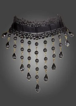 Pretty Attitude Keep It Real Black Lace Choker Necklace Black Label