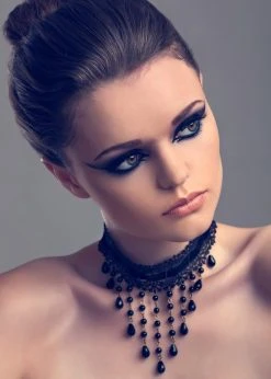 Pretty Attitude Keep It Real Black Lace Choker Necklace Black Label