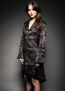 Pretty Attitude Black Label Black Floral Brocade Victorian Jacket