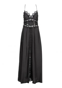 Pretty Attitude White Label Black Backless Maxi Dress With Lace