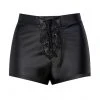 Pretty Attitude Black Faux Leather Shorts With Lace Up Detail White Label