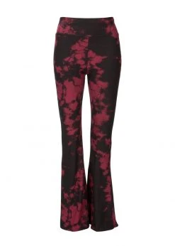 Pretty Attitude All My Love Black And Red Tie Dye Flared Bell Bottoms White Label