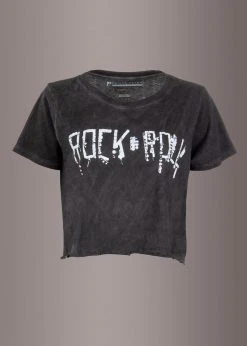Pretty Attitude Black Cropped Rock'n' Roll Tee