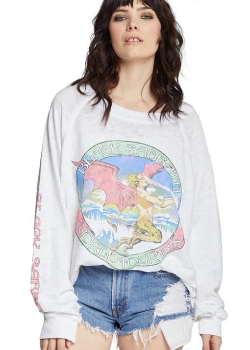 Black Sabbath World Tour 1978 Band Sweatshirt By Recycled Karma White Label