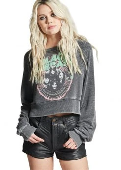 Black Sabbath War Pigs Cropped Sweatshirt By Recycled Karma White Label