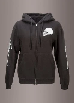 Pretty Attitude Rebel Yell Zip Up Skull Hoodie