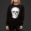 Pretty Attitude Black Skull Sweater Long Sleeve Sweatshirt