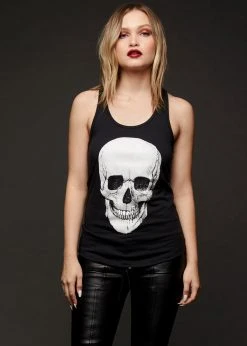 Pretty Attitude Black Label Highway To Hell Black Skull Tank Top