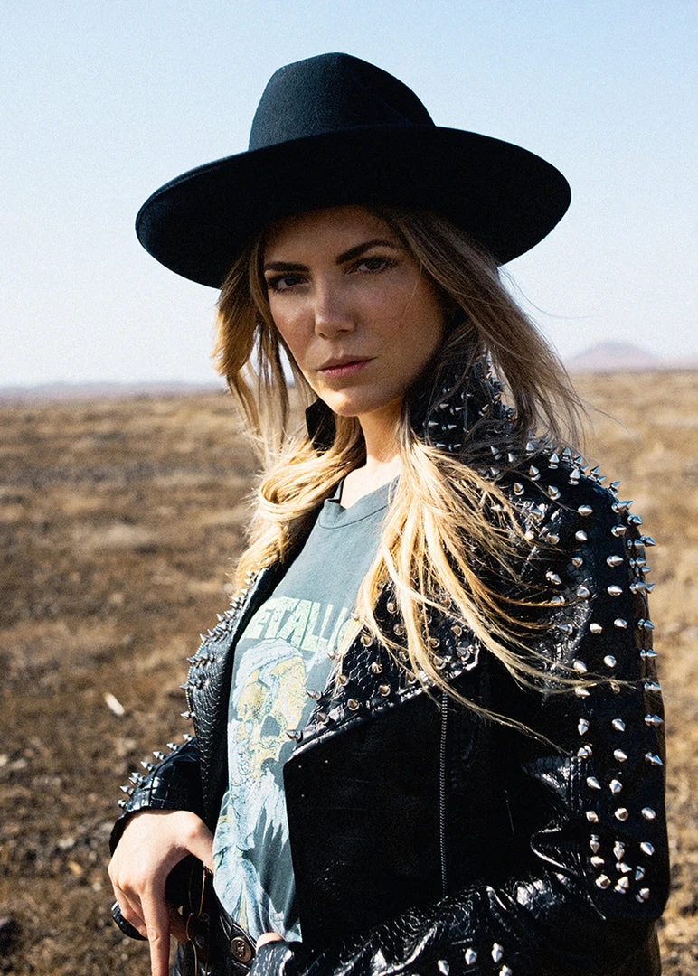 Pretty Attitude Black Label Black Night Vegan Leather Moto Jacket With Studs