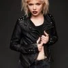 Pretty Attitude Black Label Rockstar Black Studded Moto Biker Jacket