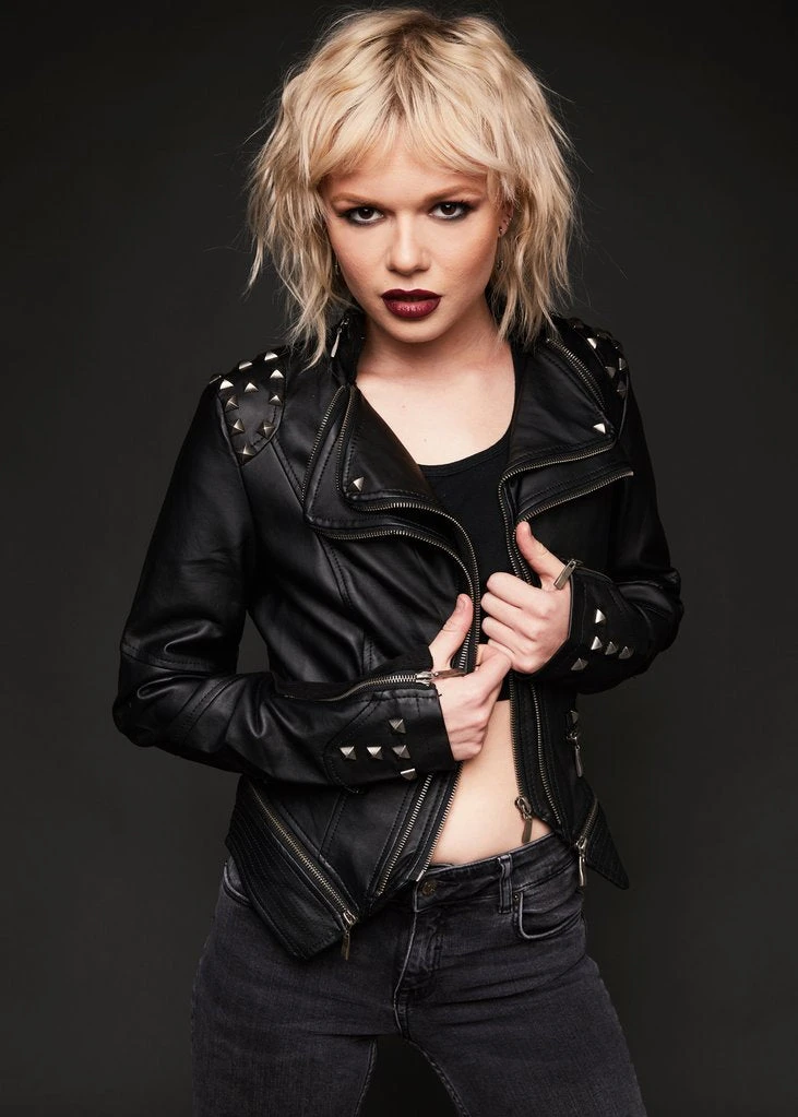 Pretty Attitude Black Label Rockstar Black Studded Moto Biker Jacket