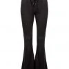 Pretty Attitude Black Faux Suede Lace Up Bell Bottom Flare Pants White Label