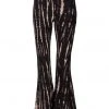 Pretty Attitude White Label Good Karma Black And Beige Tie Dye Flared Bell Bottoms