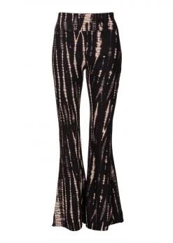 Pretty Attitude White Label Good Karma Black And Beige Tie Dye Flared Bell Bottoms