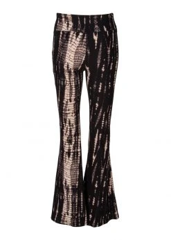 Pretty Attitude White Label Good Karma Black And Beige Tie Dye Flared Bell Bottoms