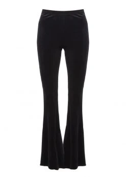 Pretty Attitude White Label Black Velvet Bell Bottoms Flare Pants