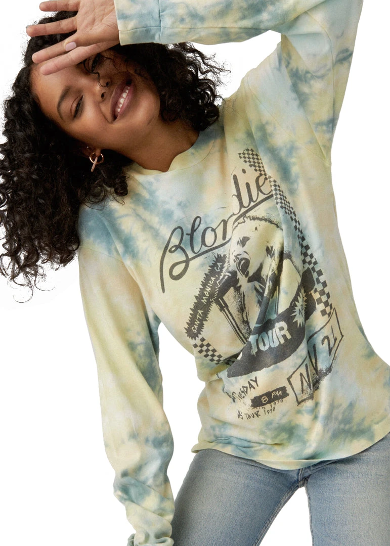 White Label Tie Dye Long Sleeve Blondie Band Shirt By Daydreamer LA