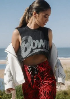 White Label David Bowie Cropped Tee By Goodie Two Sleeves