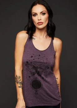 Pretty Attitude Black Label Butterfly Moon Phases Loose Fit Tank Top