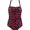 Pretty Attitude Cherry Print One Piece Swimsuit White Label