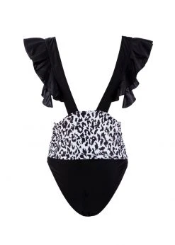 Pretty Attitude Leopard Print Deep V One Piece Swimsuit