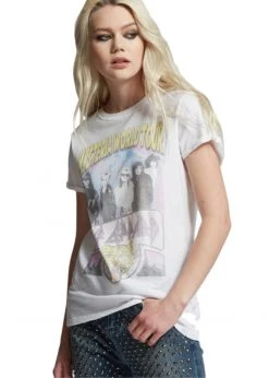 Recycled Karma White Label White Def Leppard Hysteria Tour Band Tee