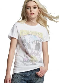 Recycled Karma White Label White Def Leppard Hysteria Tour Band Tee