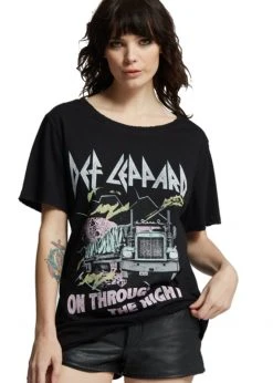 Recycled Karma Def Leppard On Through The Night Band Shirt White Label
