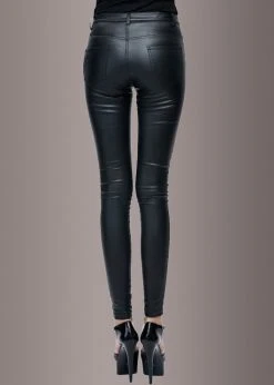 Pretty Attitude Black Label Paint It Black Skinny Fit Vegan Leather Pants