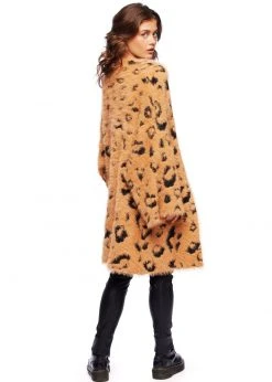 Pretty Attitude Animal Print Open Front Knit Cardigan